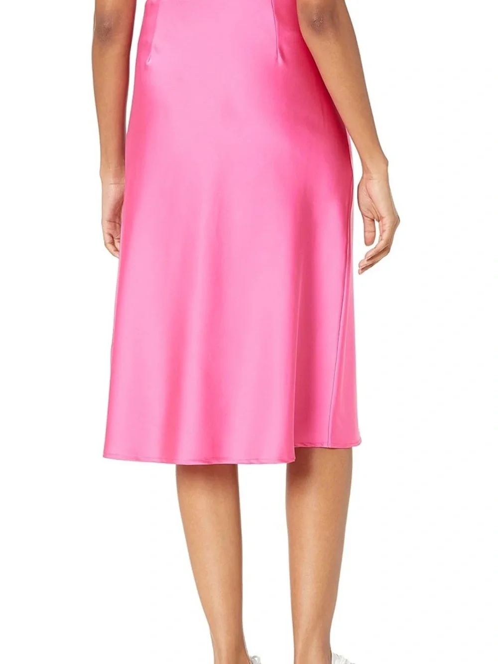 The Drop Women’s Maya Pink Silky Slip Midi Skirt - Size Medium